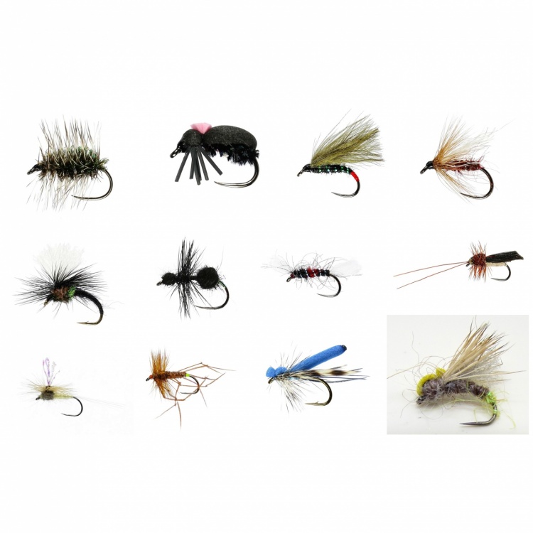 Caledonia Flies Barbless July Stillwater Dry Collection Fishing Fly Assortment